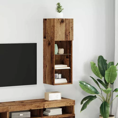 vidaXL Falsítható TV Szekrény Öreg fa 30,5 x 30 x 90 cm Faanyag