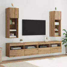   vidaXL Fali TV szekrények 2 pcs Artisan tölgy 30,5 x 30 x 90 cm