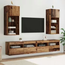   vidaXL Fali TV szekrények 2 pcs Öreg fa 40,5 x 30 x 90 cm Faanyag