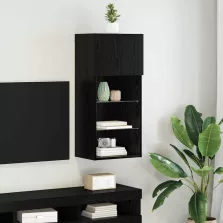   vidaXL Falsítható TV Szekrény Fekete tölgy 40,5 x 30 x 90 cm Faanyag