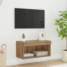 vidaXL TV szekrény garnitúra leddel Artisan tölgy Faanyag