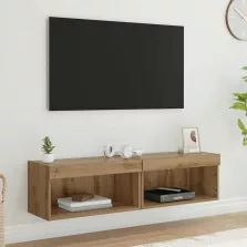 vidaXL TV szekrény garnitúra leddel Artisan tölgy Faanyag