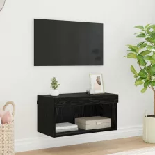 vidaXL TV szekrény garnitúra leddel Fekete tölgy Faanyag