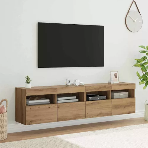 vidaXL TV Fali Szekrények 2 pcs Artisan tölgy 80 x 30 x 40 cm Faanyag