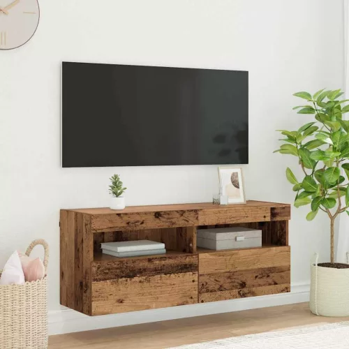 vidaXL TV Fali Szekrény Öreg fa 100 x 30 x 40 cm Faanyag