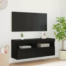   vidaXL TV Fali Szekrény Fekete tölgy 100 x 30 x 40 cm Faanyag