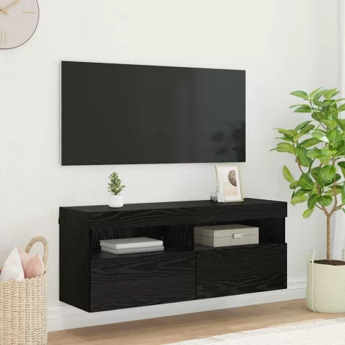 vidaXL TV Fali Szekrény Fekete tölgy 100 x 30 x 40 cm Faanyag