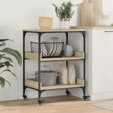 vidaXL Konyhai kocsi Sonoma tölgy 60 x 41 x 80,5 cm Faanyag