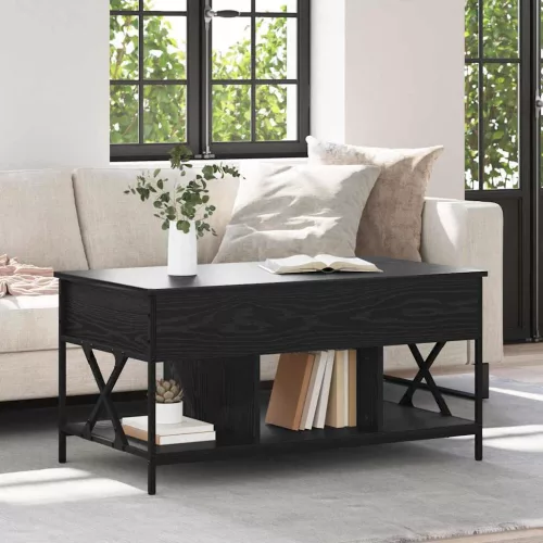 vidaXL Dohányzóasztal Fekete tölgy 100 x 55 x 48.5 cm Faanyag