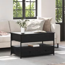   vidaXL Dohányzóasztal fiókkal Fekete tölgy 85 x 50 x 50 cm Faanyag