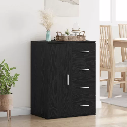 vidaXL Széf fiókkal Fekete tölgy 59 x 39 x 80 cm Faanyag