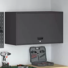   vidaXL Fali szekrény a garázsba Fekete 90 x 40 x 53 cm Porfestett acél