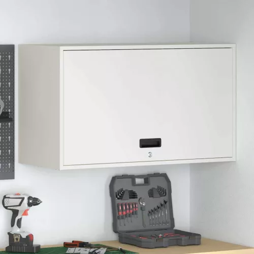 vidaXL Fali szekrény a garázsba Fehér 90 x 40 x 53 cm Porfestett acél
