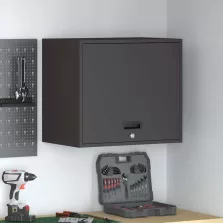   vidaXL Fali szekrény a garázsba Fekete 60 x 40 x 53 cm Porfestett acél
