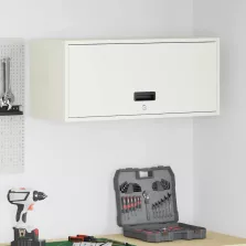   vidaXL Fali szekrény a garázsba Fehér 80 x 33 x 35 cm Porfestett acél