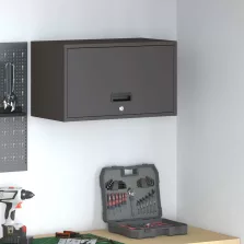   vidaXL Fali szekrény a garázsba Fekete 60 x 33 x 35 cm Porfestett acél