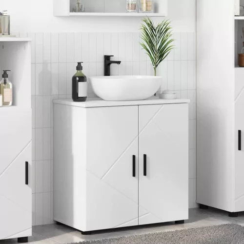 vidaXL Fürdőszoba Székény polcokkal Fehér 61 x 35 x 64 cm Faanyag