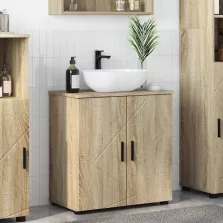   vidaXL Fürdőszoba Székény ajtóval sonoma tölgy 61 x 35 x 64 cm Faanyag