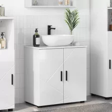   vidaXL Fürdőszoba Székény Magasfényű fehér 61 x 35 x 64 cm Faanyag