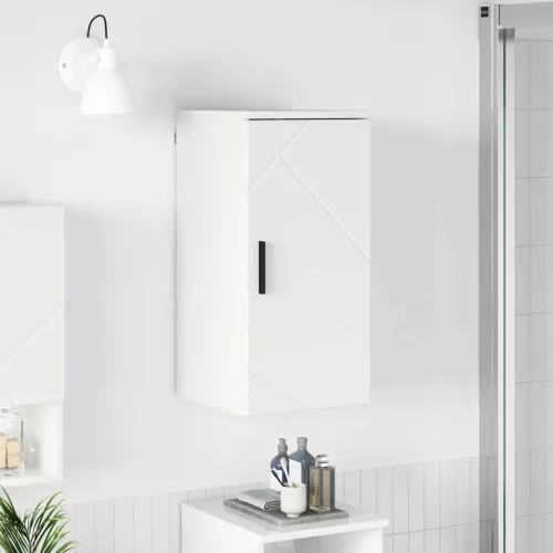vidaXL Fürdőszoba Székény Magasfényű fehér 30 x 31.5 x 61 cm Faanyag