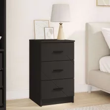   vidaXL Éjjeliszekrény fiókkal Fekete 38 x 38 x 66 cm Faanyag