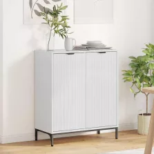 vidaXL Széf Magas Fényű Fehér 69,5 x 33 x 82 cm Faanyag
