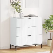 vidaXL Széf fiókkal Fehér 79,5 x 33 x 82 cm Faanyag
