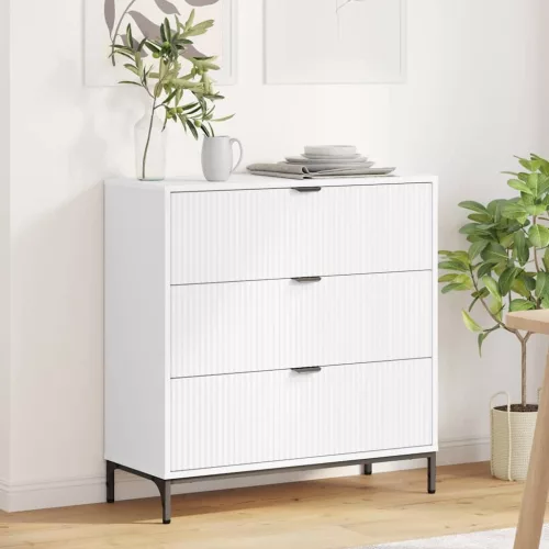 vidaXL Széf fiókkal Fehér 79,5 x 33 x 82 cm Faanyag