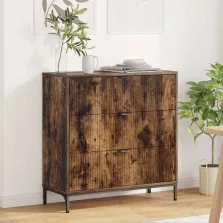   vidaXL Széf fiókkal Füstölt tölgy 79,5 x 33 x 82 cm Faanyag