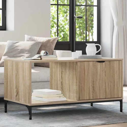 vidaXL Dohányzóasztal fiókkal Sonoma tölgy 90 x 49 x 46 cm Faanyag