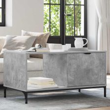   vidaXL Dohányzóasztal fiókkal Beton Szürke 90 x 49 x 46 cm Faanyag