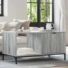   vidaXL Dohányzóasztal fiókkal Szürke Sonoma 90 x 49 x 46 cm Faanyag
