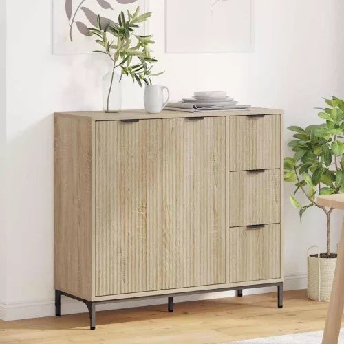 vidaXL Széf fiókkal sonoma tölgy 89.5 x 33 x 82 cm Faanyag