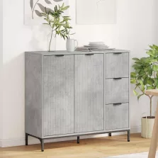   vidaXL Széf fiókkal Beton szürke 89.5 x 33 x 82 cm Faanyag