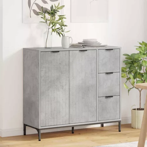 vidaXL Széf fiókkal Beton szürke 89.5 x 33 x 82 cm Faanyag