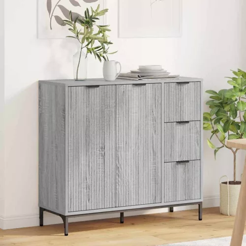 vidaXL Széf fiókkal Szürke sonoma 89.5 x 33 x 82 cm Faanyag