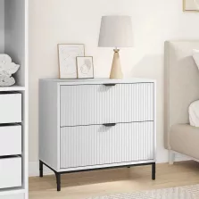   vidaXL Éjjeli asztal fiókkal Fehér 63.5 x 36 x 61 cm Faanyag