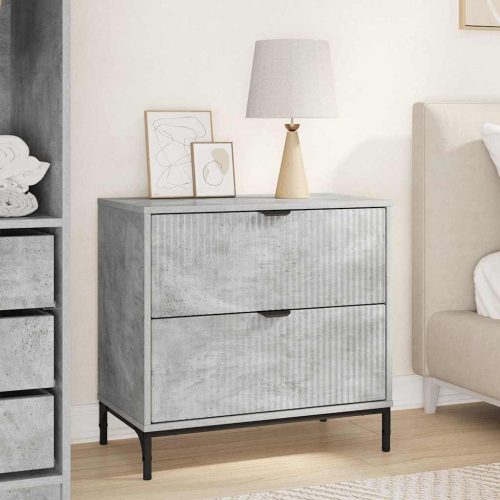 vidaXL Éjjeli asztal fiókkal Beton szürke 63.5 x 36 x 61 cm Faanyag