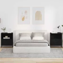   vidaXL Éjjeliszekrények fiókkal 2 pcs Fekete 49 x 36 x 61 cm Faanyag