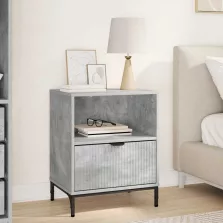   vidaXL Éjjeli asztal fiókkal Beton szürke 49 x 36 x 61 cm Faanyag