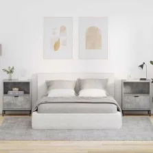   vidaXL Éjjeliszekrények 2 pcs Beton szürke 49 x 36 x 61 cm Faanyag