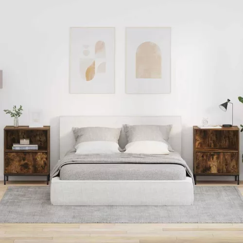 vidaXL Éjjeliszekrények 2 pcs Füstölt tölgy 49 x 36 x 61 cm Faanyag
