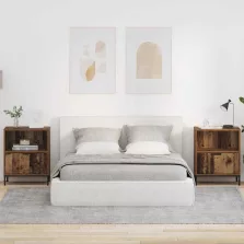   vidaXL Éjjeliszekrények fiókkal 2 pcs Régi fa 49 x 36 x 61 cm Faanyag