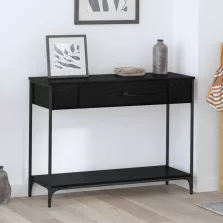  vidaXL Konzolasztal Egyéb Musta tammi 100 x 34.5 x 75 cm Faanyag