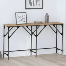   vidaXL Konzolasztal kézműves tölgy 140 x 29 x 75 cm Faanyag