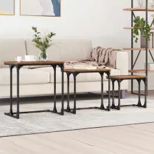   vidaXL Fészkelt Kávézó Asztal 3 pcs Régi fa 50.5 x 35 x 53 cm Faanyag