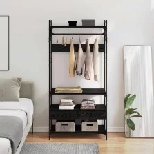   vidaXL Ruhásszekrény fiókkal Musta tammi 89 x 39 x 184.5 cm Faanyag