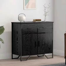   vidaXL Széf fiókkal Musta tammi 79.5 x 35.5 x 74.5 cm Faanyag