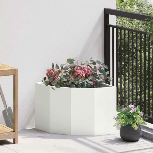 vidaXL Sarok Virágtartó Fehér 45 x 45 x 35 cm Acél