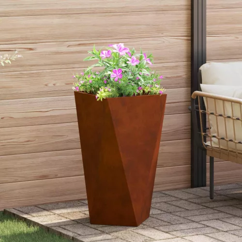 vidaXL Növénytartó Rozsdás 40 x 40 x 75 cm Időjárásálló acél